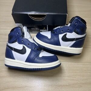 Nike Air Jordan 1 Retro High OG (TD) Midnight NAVY/WHITE (FD1413 401) Size 3C
